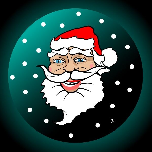 Funky ilustra la cara de Santa Claus