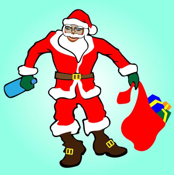 Künstlerischer betrunkener Weihnachtsmann Künstlerischer betrunkener Weihnachtsmann