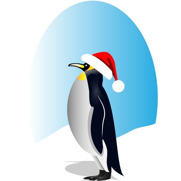 Feliz santa pingüino