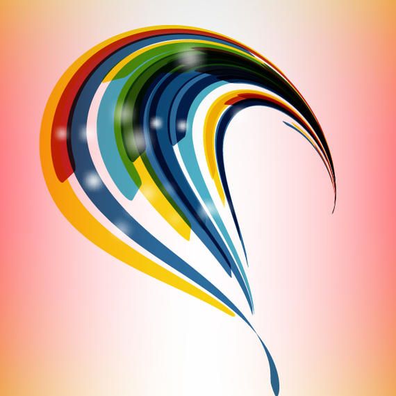 Colorful Abstract Curvy Stripes - Vector Download