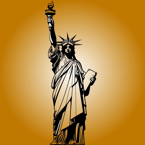 Statue of Liberty in Black White Vector download