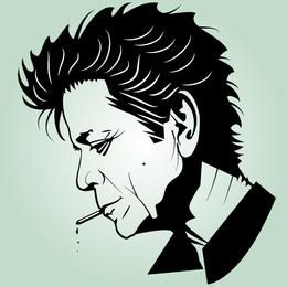 Artistic Black & White Head of Lou Reed