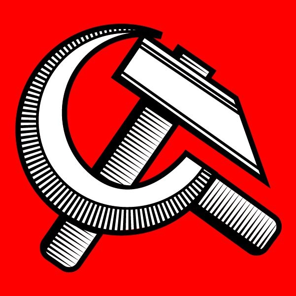 Placa comunista retro preto e branco