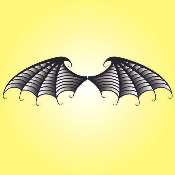 Black & White Bat Wings Black & White Bat Wings