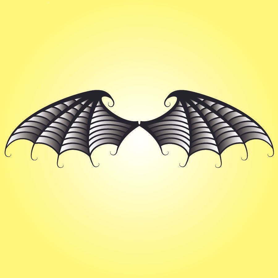 Black & White Bat Wings