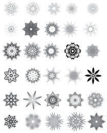 Paquete enorme de copos de nieve decorativos en blanco y negro