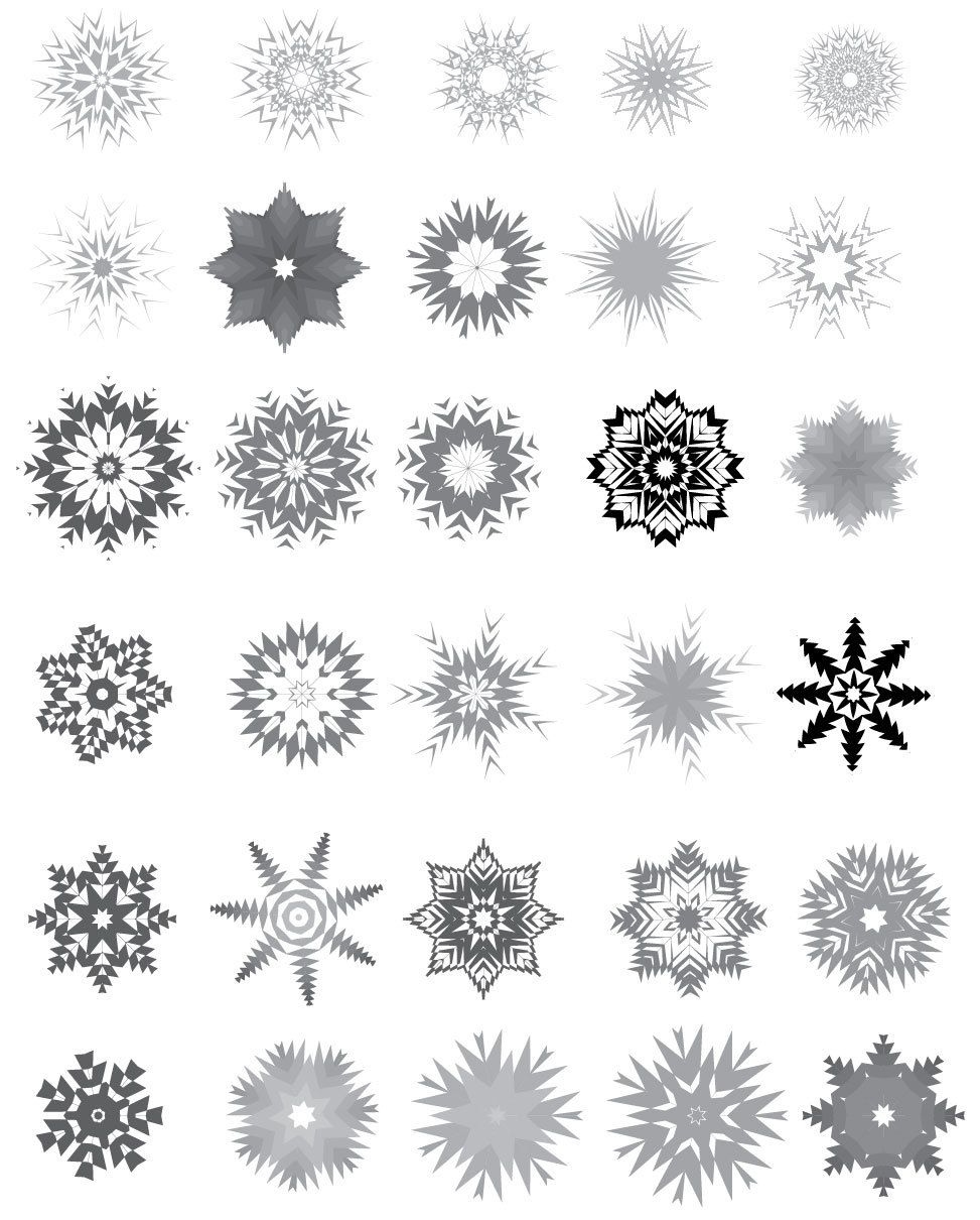 Huge Pack of Decorative Black & White Snowflake